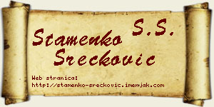 Stamenko Srećković vizit kartica